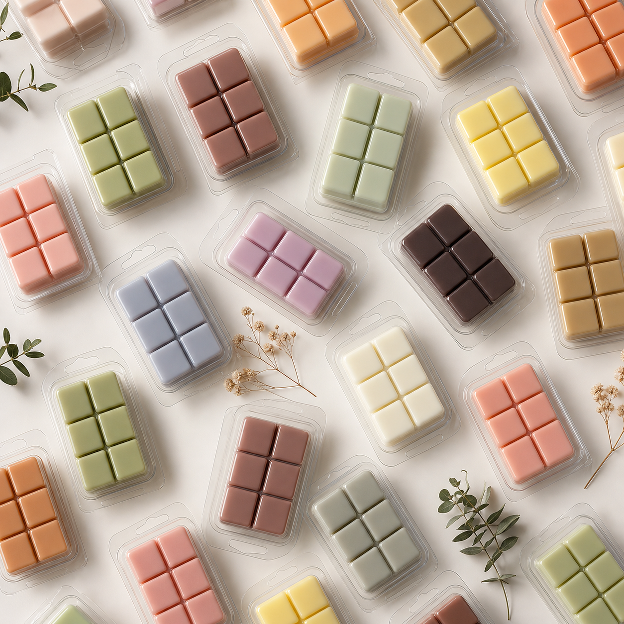 Tomhannock Candles wax melt collection flatlay — all scents
